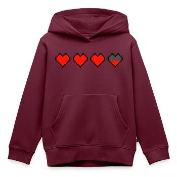 Retro 8-Bit Health Bar - Kinder Premium Organic Hoodie - Burgunderrot - Vorne - AI Model Kid Female (0cm)