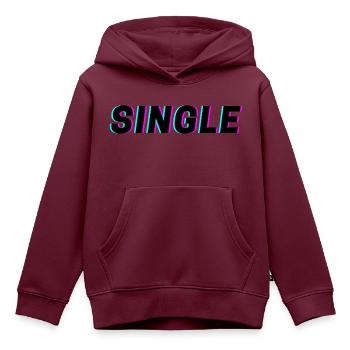 Single - Shirt für alle Singles - Kinder Premium Organic Hoodie - Burgunderrot - Vorne - AI Model Kid Female (0cm)
