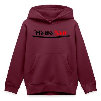 Mama San - Kinder Premium Organic Hoodie - Burgunderrot - Vorne - AI Model Kid Female (0cm)