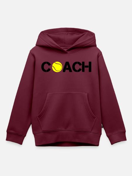 tennis coach - Kinder Premium Organic Hoodie - Burgunderrot