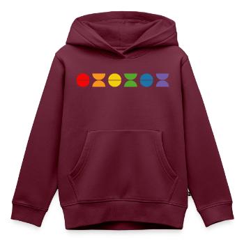 Regenbogen fun - Kinder Premium Organic Hoodie - Burgunderrot - Vorne - AI Model Kid Female (0cm)