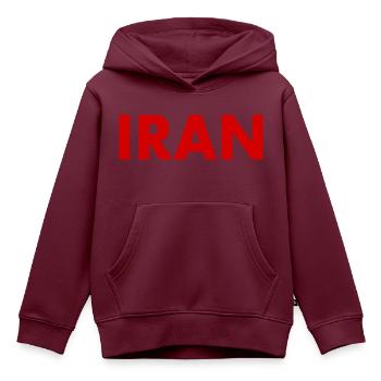 Iran - Kinder Premium Organic Hoodie - Burgunderrot - Vorne - AI Model Kid Female (0cm)