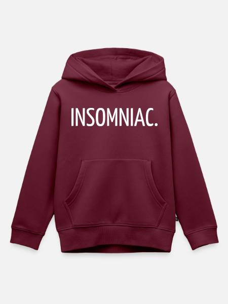 Insomniac - Kinder Premium Organic Hoodie - Burgunderrot