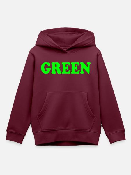 Green - Kinder Premium Organic Hoodie - Burgunderrot