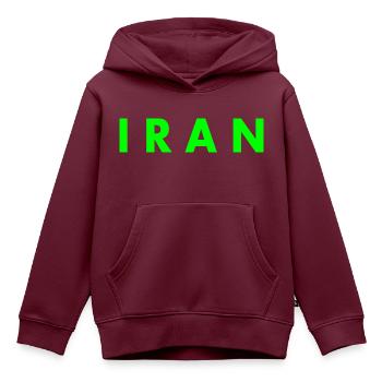 Iran - Kinder Premium Organic Hoodie - Burgunderrot - Vorne - AI Model Kid Female (0cm)