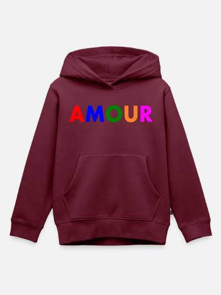 Amour - Kinder Premium Organic Hoodie - Burgunderrot