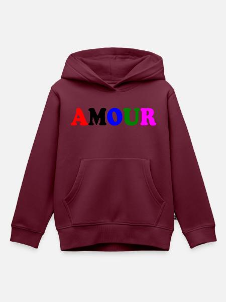Amour - Kinder Premium Organic Hoodie - Burgunderrot