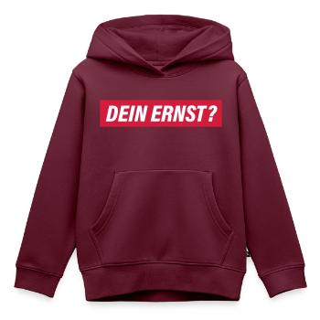 Dein Ernst? - Kinder Premium Organic Hoodie - Burgunderrot - Vorne - AI Model Kid Female (0cm)