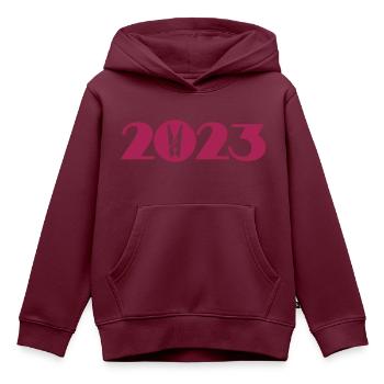 Wäscheklammer, Wäscherei 2023 - Kinder Premium Organic Hoodie - Burgunderrot - Vorne - AI Model Kid Female (0cm)