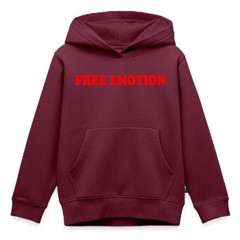 Free emotion - Kinder Premium Organic Hoodie - Burgunderrot - Vorne - AI Model Kid Female (0cm)
