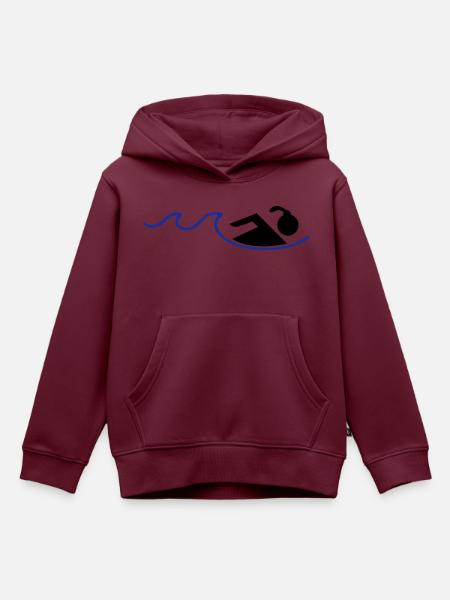 schwimmerin - Kinder Premium Organic Hoodie - Burgunderrot