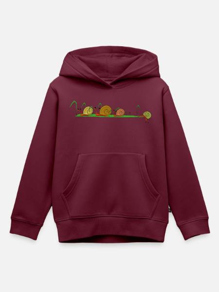 Schneckentrail - Kinder Premium Organic Hoodie - Burgunderrot