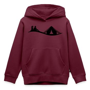 Freizeit - Camping - Kinder Premium Organic Hoodie - Burgunderrot - Vorne - AI Model Kid Female (0cm)