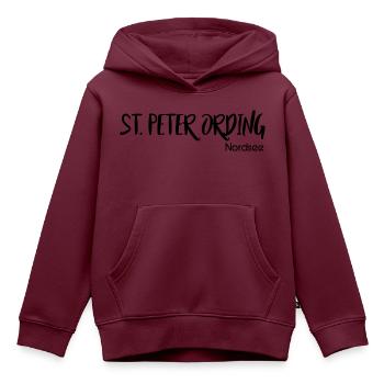 St Peter Ording - Kinder Premium Organic Hoodie - Burgunderrot - Vorne - AI Model Kid Female (0cm)