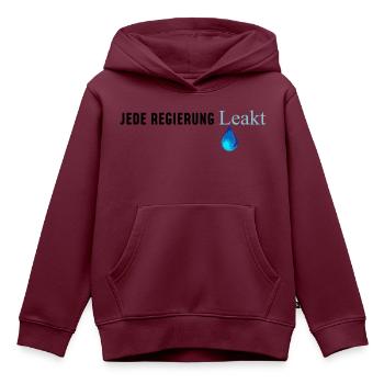 jede Regierung leakt (lügt) 4 - Kinder Premium Organic Hoodie - Burgunderrot - Vorne - AI Model Kid Female (0cm)