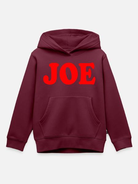 Joe - Kinder Premium Organic Hoodie - Burgunderrot