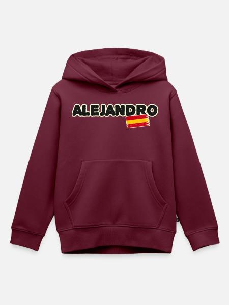 Alejandro spanische Flagge Spanien - Kinder Premium Organic Hoodie - Burgunderrot