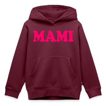 Mami - Kinder Premium Organic Hoodie - Burgunderrot - Vorne - AI Model Kid Female (0cm)