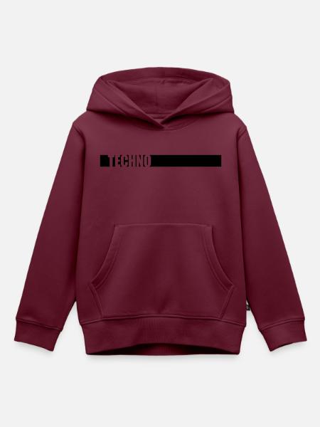 Musik Techno Logo - Kinder Premium Organic Hoodie - Burgunderrot