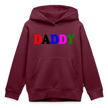 Daddy - Kinder Premium Organic Hoodie - Burgunderrot - Vorne - AI Model Kid Female (0cm)