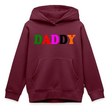 Daddy - Kinder Premium Organic Hoodie - Burgunderrot - Vorne - AI Model Kid Female (0cm)