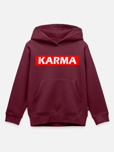 Karma - Kinder Premium Organic Hoodie - Burgunderrot