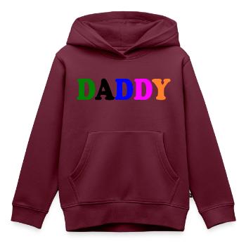 Daddy - Kinder Premium Organic Hoodie - Burgunderrot - Vorne - AI Model Kid Female (0cm)
