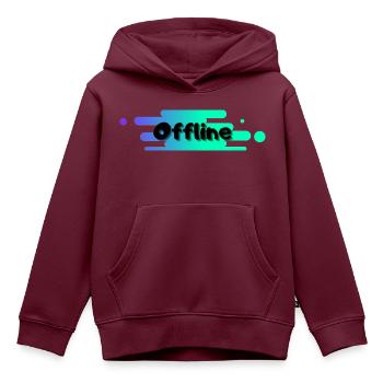 Offline - Kinder Premium Organic Hoodie - Burgunderrot - Vorne - AI Model Kid Female (0cm)