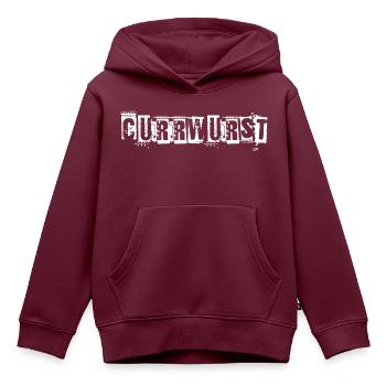Currywurst - Kinder Premium Organic Hoodie - Burgunderrot - Vorne - AI Model Kid Female (0cm)