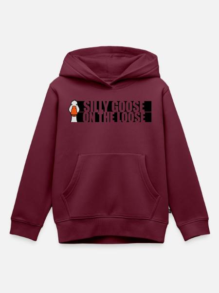 goose on the loose - Kinder Premium Organic Hoodie - Burgunderrot