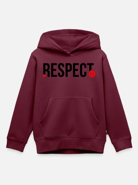 Respekt 1. - Kinder Premium Organic Hoodie - Burgunderrot