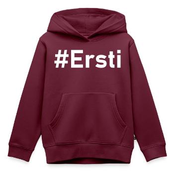 Ersti weiß / Motiv für Erstsemester / Studenten - Kinder Premium Organic Hoodie - Burgunderrot - Vorne - AI Model Kid Female (0cm)
