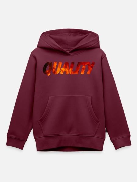 Qualität des Feuers - Kinder Premium Organic Hoodie - Burgunderrot