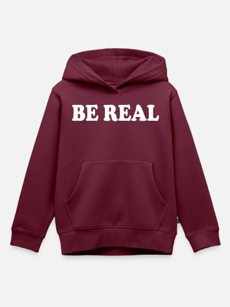Be real - Kinder Premium Organic Hoodie - Burgunderrot