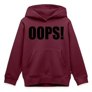 Oops - Kinder Premium Organic Hoodie - Burgunderrot - Vorne - AI Model Kid Female (0cm)