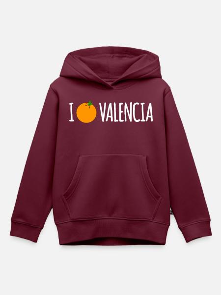 I Love Valencia - Kinder Premium Organic Hoodie - Burgunderrot