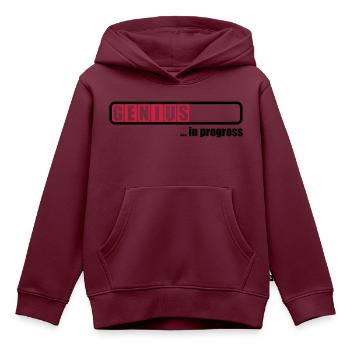 Genius in progress - Kinder Premium Organic Hoodie - Burgunderrot - Vorne - AI Model Kid Female (0cm)