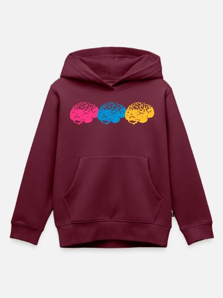 Brains - Kinder Premium Organic Hoodie - Burgunderrot