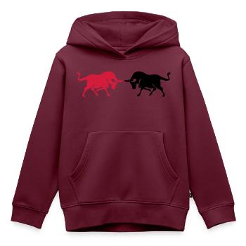 stiere - Kinder Premium Organic Hoodie - Burgunderrot - Vorne - AI Model Kid Female (0cm)