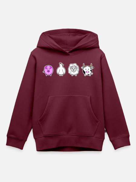 Bauernhoftiere - Kinder Premium Organic Hoodie - Burgunderrot