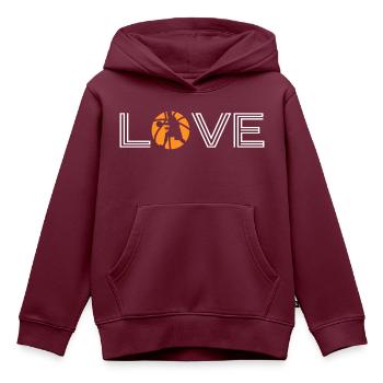 basketball basketball-love dunk - Kinder Premium Organic Hoodie - Burgunderrot - Vorne - AI Model Kid Female (0cm)