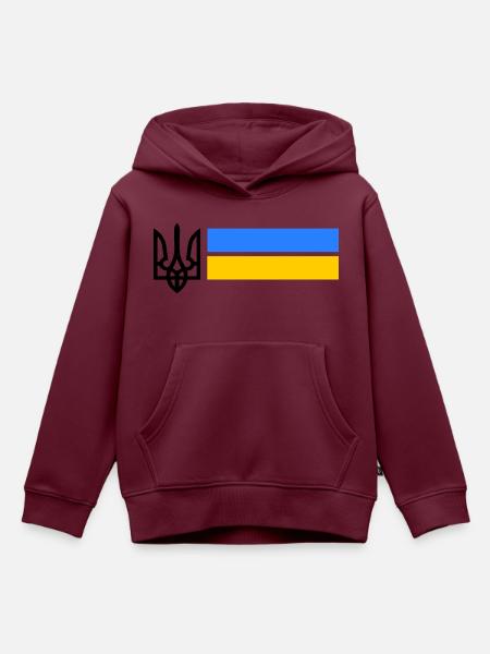 Ukraine - Kinder Premium Organic Hoodie - Burgunderrot