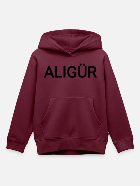 Aligür Name - Kinder Premium Organic Hoodie - Burgunderrot