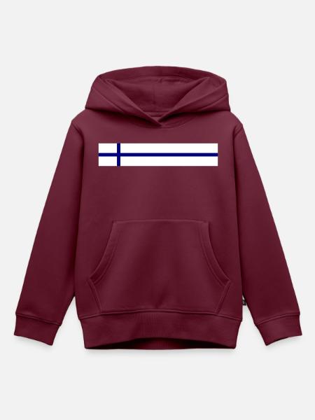 Finnland Fahne - Kinder Premium Organic Hoodie - Burgunderrot