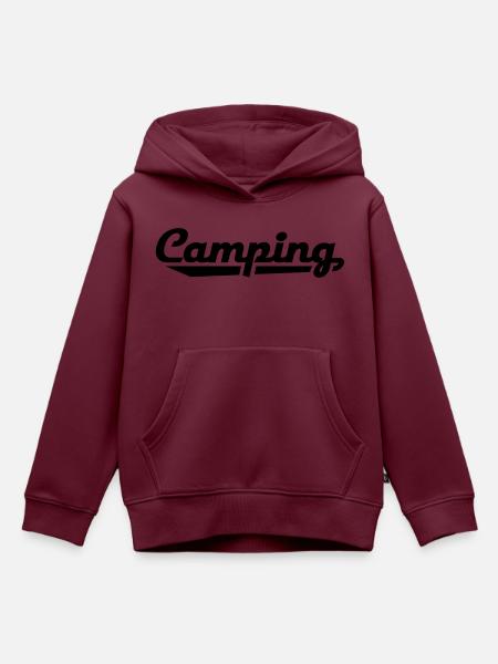 CAMPING - Kinder Premium Organic Hoodie - Burgunderrot
