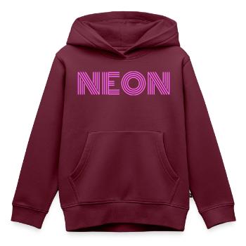 neon pink - Kinder Premium Organic Hoodie - Burgunderrot - Vorne - AI Model Kid Female (0cm)