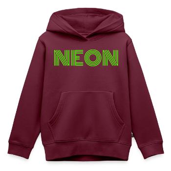 neon green - Kinder Premium Organic Hoodie - Burgunderrot - Vorne - AI Model Kid Female (0cm)