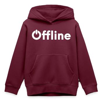 Offline - Kinder Premium Organic Hoodie - Burgunderrot - Vorne - AI Model Kid Female (0cm)