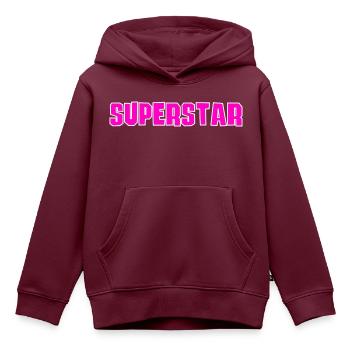 Superstar - Kinder Premium Organic Hoodie - Burgunderrot - Vorne - AI Model Kid Female (0cm)