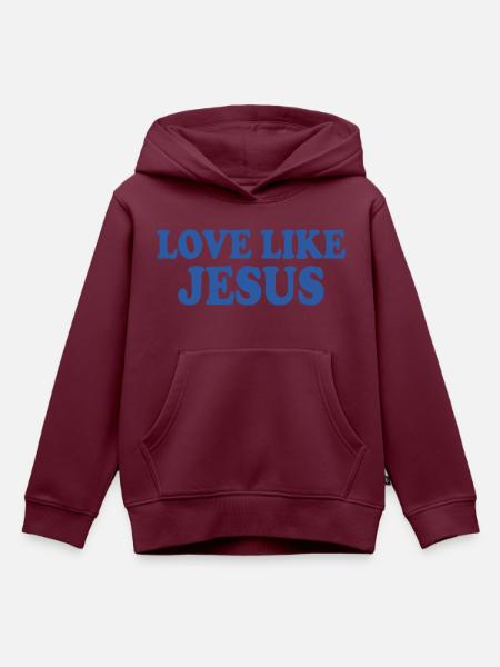 Love like jesus - Kinder Premium Organic Hoodie - Burgunderrot